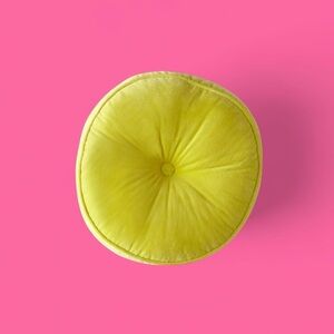 urban outfitters chartreuse green velvet round decor pillow!